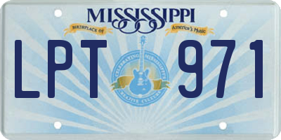 MS license plate LPT971