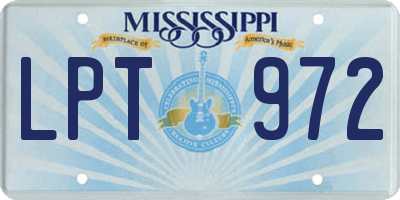 MS license plate LPT972