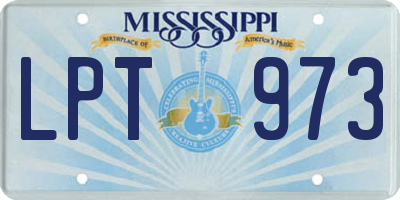 MS license plate LPT973