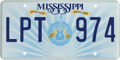 MS license plate LPT974