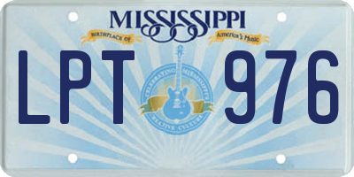 MS license plate LPT976