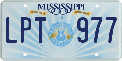 MS license plate LPT977