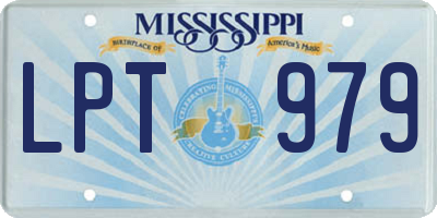 MS license plate LPT979