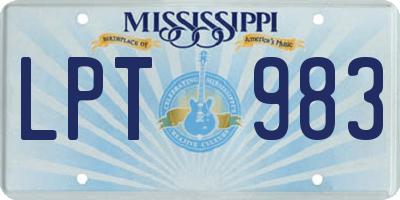 MS license plate LPT983