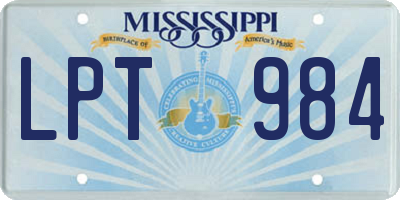 MS license plate LPT984