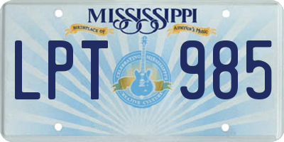 MS license plate LPT985