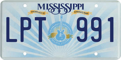 MS license plate LPT991