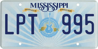 MS license plate LPT995