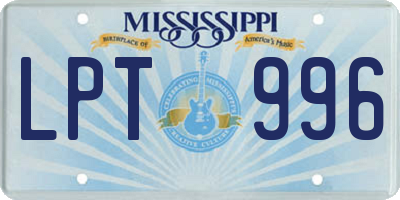 MS license plate LPT996