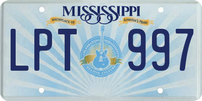 MS license plate LPT997