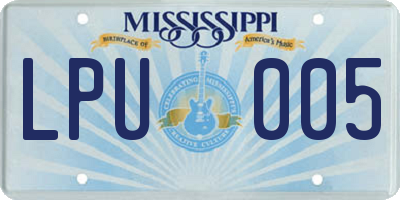 MS license plate LPU005