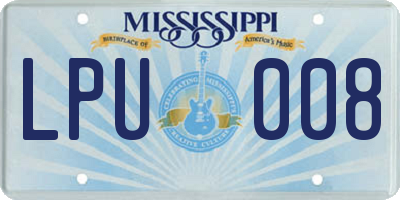 MS license plate LPU008