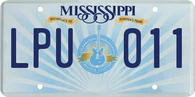 MS license plate LPU011