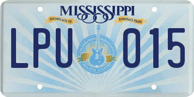 MS license plate LPU015