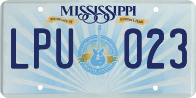 MS license plate LPU023