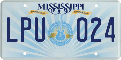 MS license plate LPU024