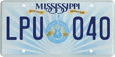 MS license plate LPU040