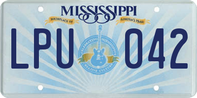 MS license plate LPU042