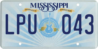 MS license plate LPU043