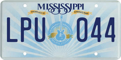 MS license plate LPU044