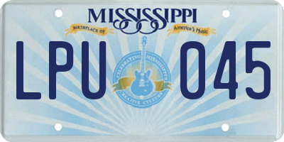 MS license plate LPU045