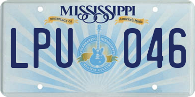 MS license plate LPU046