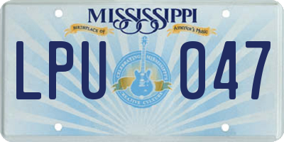 MS license plate LPU047