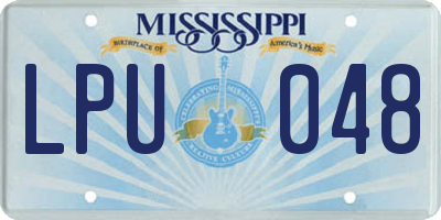 MS license plate LPU048