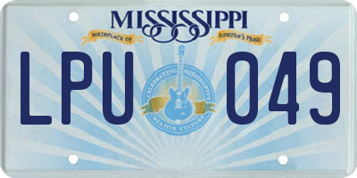 MS license plate LPU049