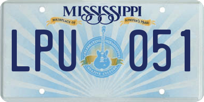 MS license plate LPU051