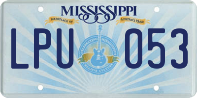MS license plate LPU053