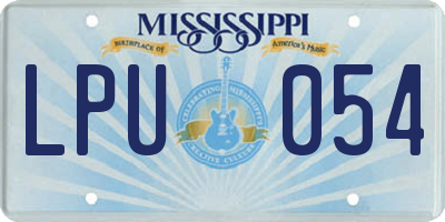 MS license plate LPU054
