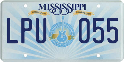 MS license plate LPU055