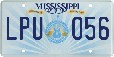 MS license plate LPU056