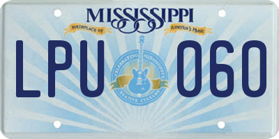 MS license plate LPU060