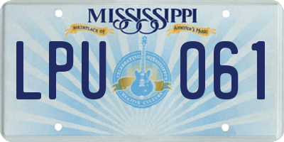 MS license plate LPU061