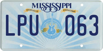 MS license plate LPU063