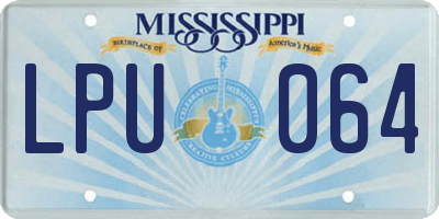 MS license plate LPU064