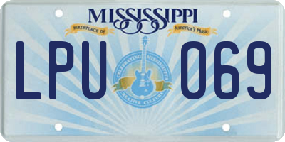 MS license plate LPU069