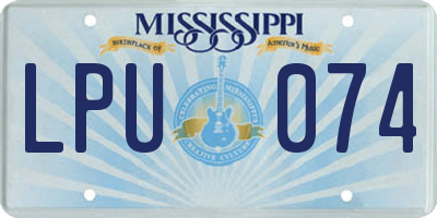 MS license plate LPU074