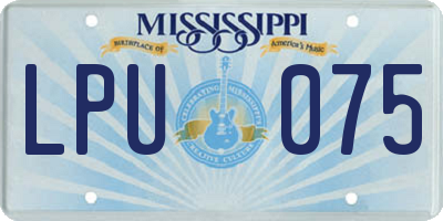 MS license plate LPU075