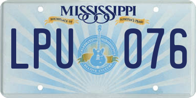 MS license plate LPU076