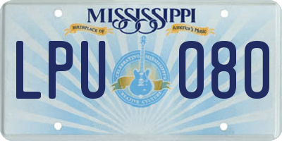 MS license plate LPU080