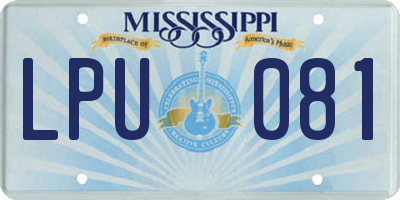 MS license plate LPU081