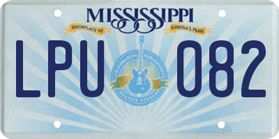MS license plate LPU082