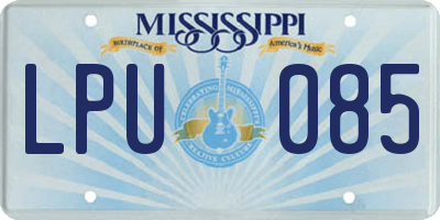 MS license plate LPU085