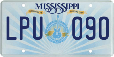MS license plate LPU090