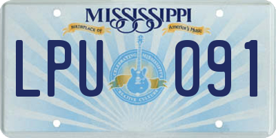 MS license plate LPU091