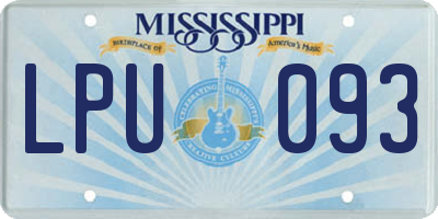 MS license plate LPU093