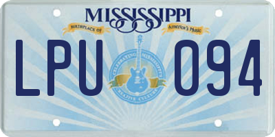 MS license plate LPU094